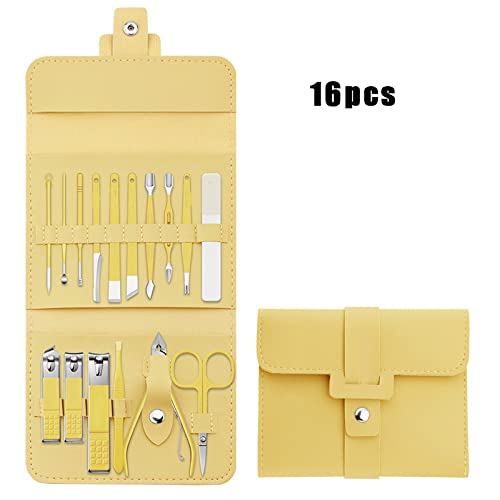 DOEKGE 16pcs Manicure Kit, Nail Clippers Set with Folding Bag, Stainless Stee...