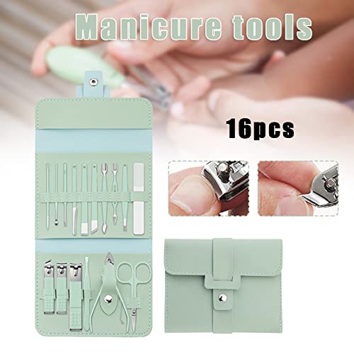 DOEKGE 16pcs Manicure Kit, Nail Clippers Set with Folding Bag, Stainless Stee...