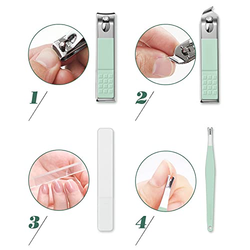 DOEKGE 16pcs Manicure Kit, Nail Clippers Set with Folding Bag, Stainless Stee...