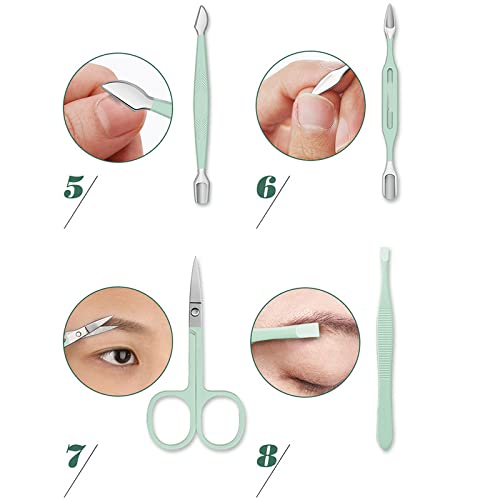 DOEKGE 16pcs Manicure Kit, Nail Clippers Set with Folding Bag, Stainless Stee...