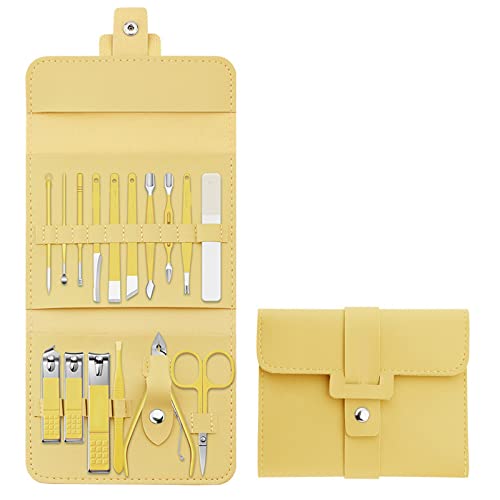 DOEKGE 16pcs Manicure Kit, Nail Clippers Set with Folding Bag, Stainless Stee...