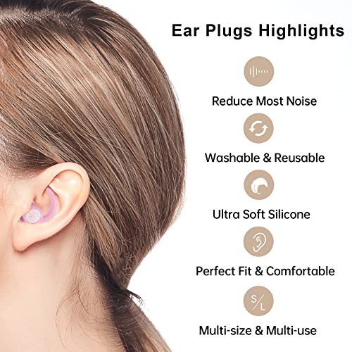 Ear Plugs for Sleeping Noise Cancelling Soft Silicone Earplugs Noise Reductio...