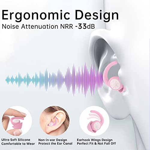 Ear Plugs for Sleeping Noise Cancelling Soft Silicone Earplugs Noise Reductio...