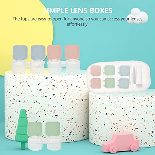 DOITOOL 2 Set Contact Lens Travel Kit Case Box Compact Soak Storage Kit with ...