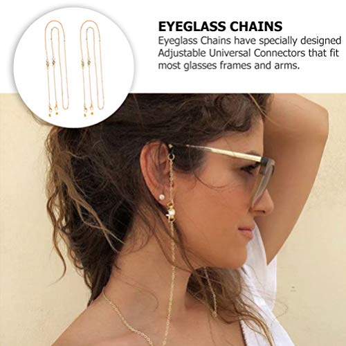 DOITOOL 2Pcs Gold Fashion Glasses Chains for Women Sunglasses Chains for Wome...