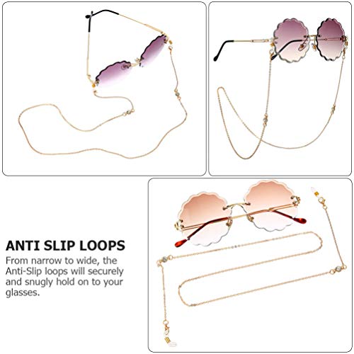 DOITOOL 2Pcs Gold Fashion Glasses Chains for Women Sunglasses Chains for Wome...