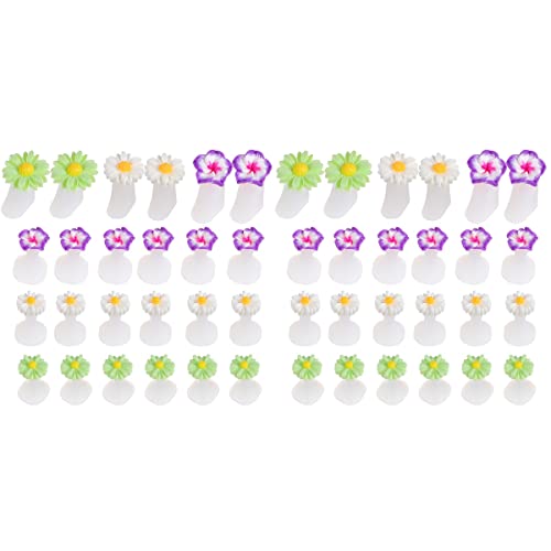 DOITOOL 48 Pcs Soft Nails Toe Separators Silicone Foot Finger Divider Toes Di...