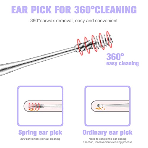 DOITOOL Earwax Removal Tool 5pcs Stainless Steel Ear Pick Spring Ear Spoon 36...