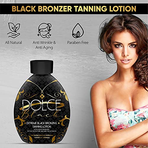 Dolce Black Bronzer Tanning Lotion - Outdoor/Indoor Tanning Lotion for Tattoo...