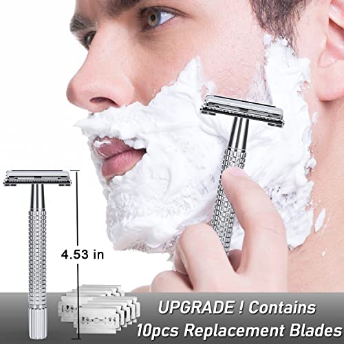 Shaving Kit for Men,Includes Safety Razor, Sandalwood Shaving Cream, Pre Shav...