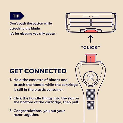 Dollar Shave Club 6-Blade Razor Starter Set, 1 Handle, 4x6-Blade Cartridges, ...