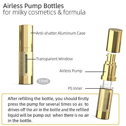 Dolovemk Luxury Metallic Travel Refillable Makeup Empty Bottles Set, Perfume ...