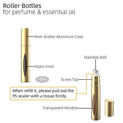 Dolovemk Luxury Metallic Travel Refillable Makeup Empty Bottles Set, Perfume ...