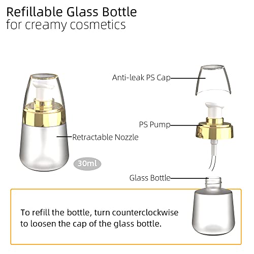 Dolovemk Luxury Metallic Travel Refillable Makeup Empty Bottles Set, Perfume ...