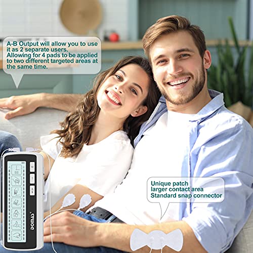 DOMAS Dual Channel TENS EMS Unit Muscle Stimulator,TENS Machine for Pain Reli...