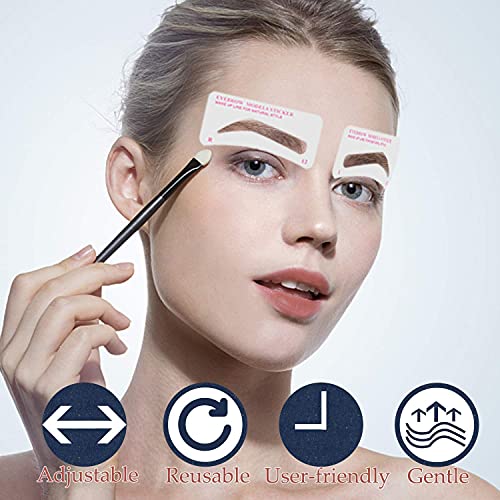 Eyebrow Stencil, 12 Eyebrow Shaper Kit, Reusable Eyebrow Template, 3 Minutes ...