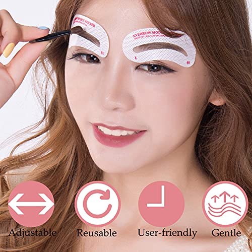 Eyebrow Stencil, 12 Eyebrow Shaper Kit, Reusable Eyebrow Template, 3 Minutes ...