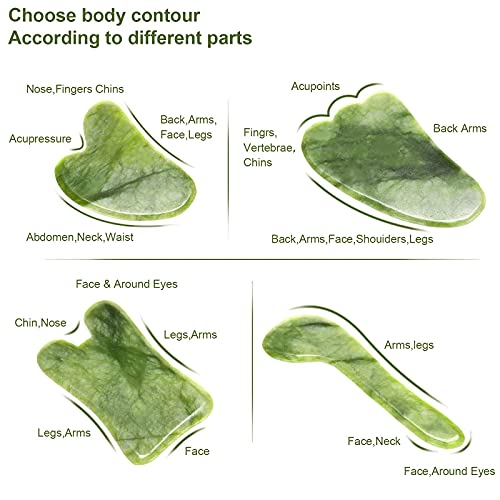 DoneLian Gua Sha,Gua sha Facial Tools, Jade Stone gua sha for Face Body,Massa...