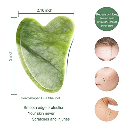 DoneLian Gua Sha,Gua sha Facial Tools, Jade Stone gua sha for Face Body,Massa...