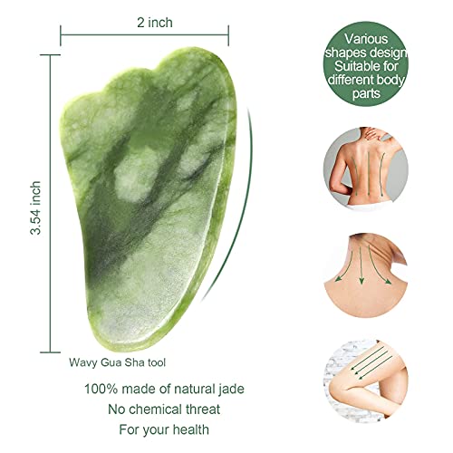 DoneLian Gua Sha,Gua sha Facial Tools, Jade Stone gua sha for Face Body,Massa...