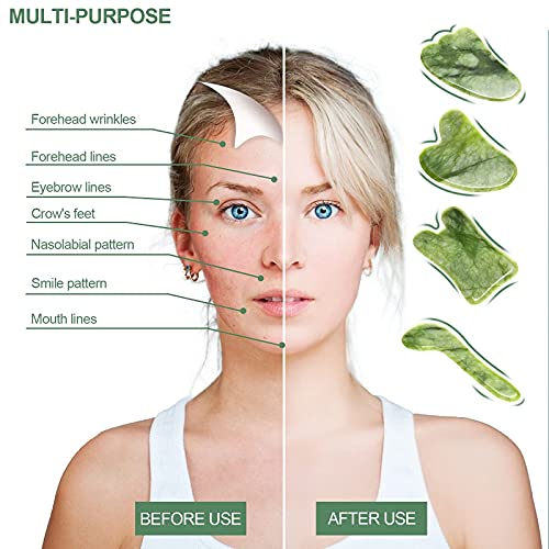 DoneLian Gua Sha,Gua sha Facial Tools, Jade Stone gua sha for Face Body,Massa...