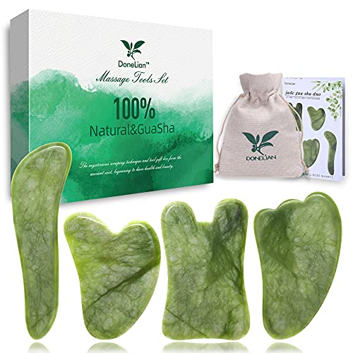 DoneLian Gua Sha,Gua sha Facial Tools, Jade Stone gua sha for Face Body,Massa...