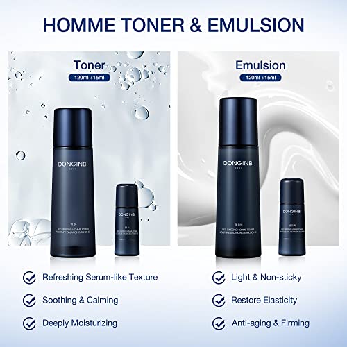 Donginbi Korean Skin Care Set for Men - Red Ginseng Facial Skincare Routine K...