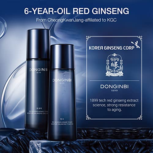 Donginbi Korean Skin Care Set for Men - Red Ginseng Facial Skincare Routine K...
