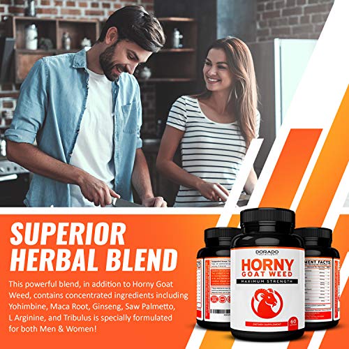 Horny Goat Weed for Men and Women - [1590mg Maximum Strength] - Maca Root, Gi...