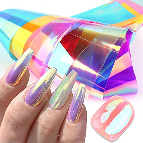 Dornail Aurora Nail Foil Stickers Broken Glass Paper Nail Decals Nail Wraps f...