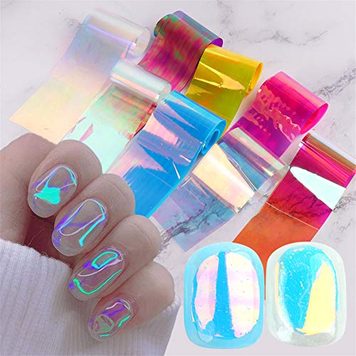 Dornail Aurora Nail Foil Stickers Broken Glass Paper Nail Decals Nail Wraps f...