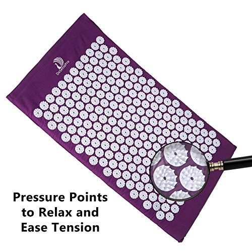 Acupressure Mat and Pillow Massage Set - by DoSensePro + Gel Pack. Acupressur...