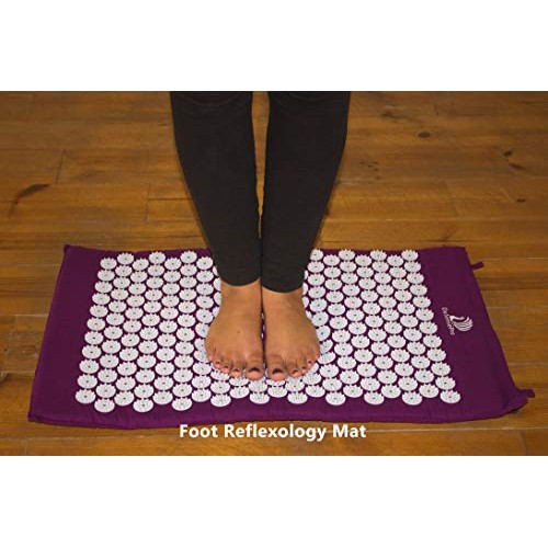 Acupressure Mat and Pillow Massage Set - by DoSensePro + Gel Pack. Acupressur...