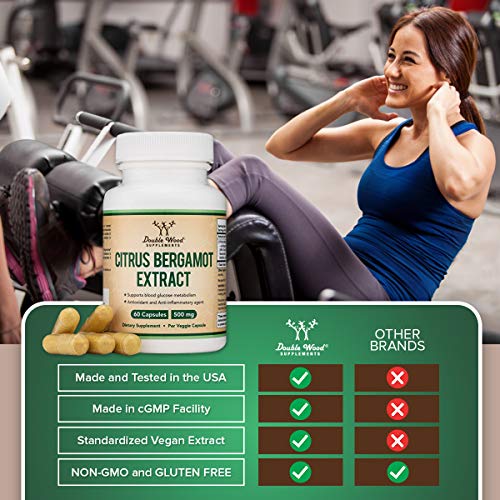 Citrus Bergamot Capsules 1,000 mg per Serving (Patented Bergamonte Vegan Chol...
