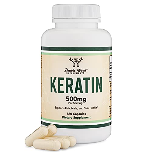 Keratin Hair Growth Vitamin (500mg per Serving, 120 Pills) Keratin Hair Treat...