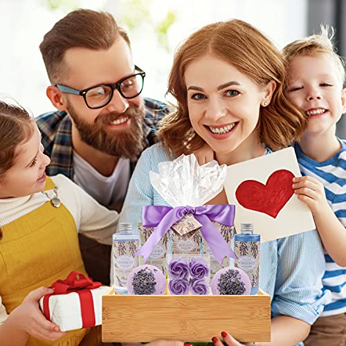 Luxury Spa Gift Baskets for Women in Lavender Essential, Christmas Birthday G...