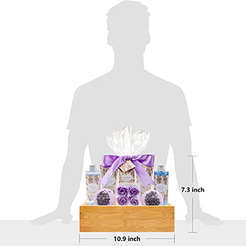 Luxury Spa Gift Baskets for Women in Lavender Essential, Christmas Birthday G...