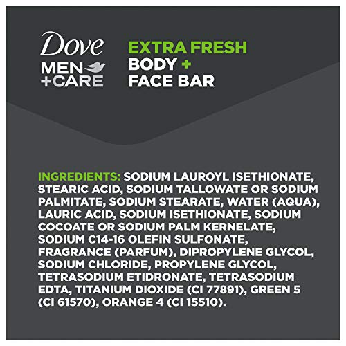 Dove Men+Care 3 in 1 Bar Cleanser for Body, Face, and Shaving Extra Fresh Bod...