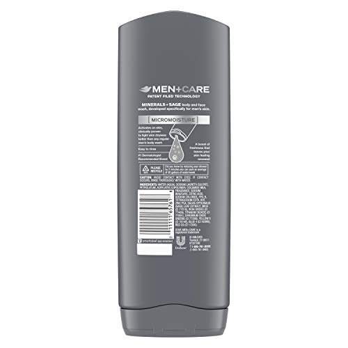 Dove Men+Care Elements Body Wash Mineral+Sage 18 oz Effectively Washes Away B...