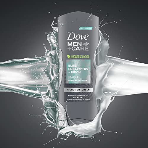 Dove Men+Care Mens Body Wash Dry Skin Body Wash with Micromoisture, Blue Euca...