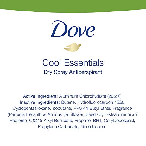 Dove Advanced Care Dry Spray Antiperspirant Deodorant for Women, Cool Essenti...
