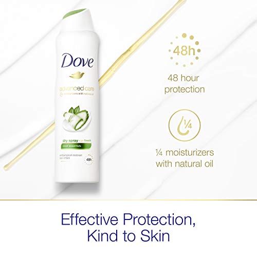 Dove Advanced Care Dry Spray Antiperspirant Deodorant for Women, Cool Essenti...