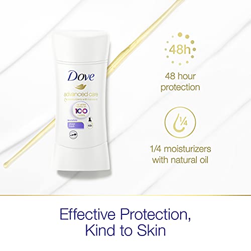 Dove Advanced Care Invisible Antiperspirant Deodorant Stick No White Marks on...