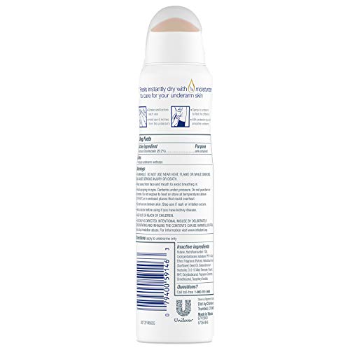 Dove Antiperspirant Deodorant Dry Spray No White Marks Clear Finish Invisible...