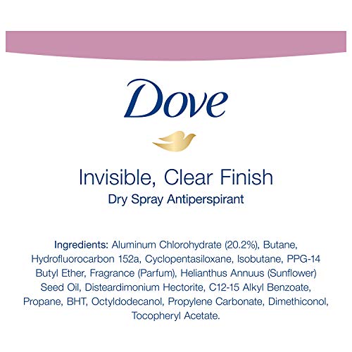 Dove Antiperspirant Deodorant Dry Spray No White Marks Clear Finish Invisible...