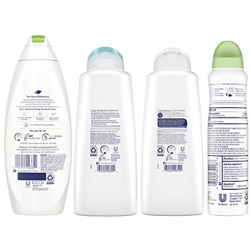 Dove Hair and Skin Care Regimen Pack For Soft Skin and Clean Hair Cool Moistu...