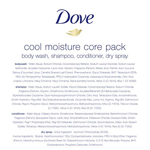 Dove Hair and Skin Care Regimen Pack For Soft Skin and Clean Hair Cool Moistu...