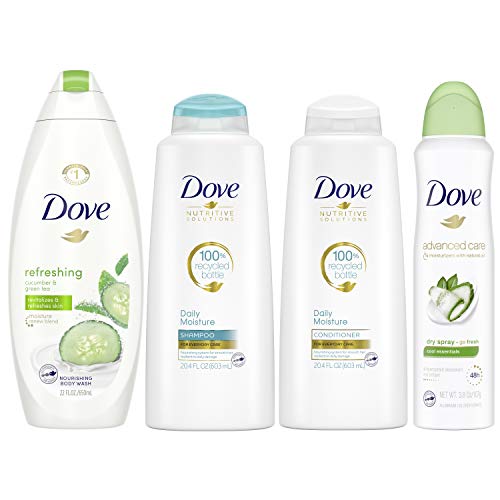 Dove Hair and Skin Care Regimen Pack For Soft Skin and Clean Hair Cool Moistu...