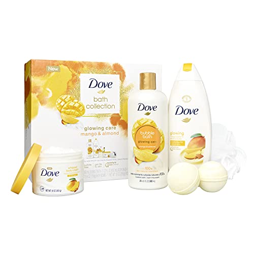 Dove Mango & Almond Bath and Body Gift Set Gifts for Women, Moms, Great Spa S...