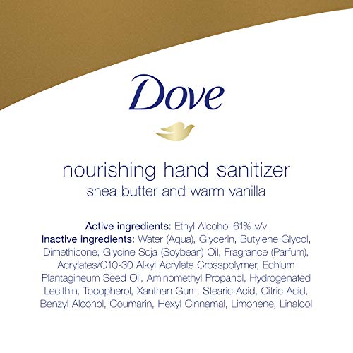 Dove Nourishing Hand Sanitizer 99.99% Effective Against Germs Shea Butter and...